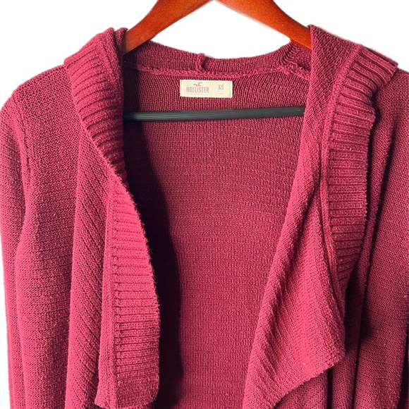 hollister burgundy cardigan D31 - Picture 2 of 4